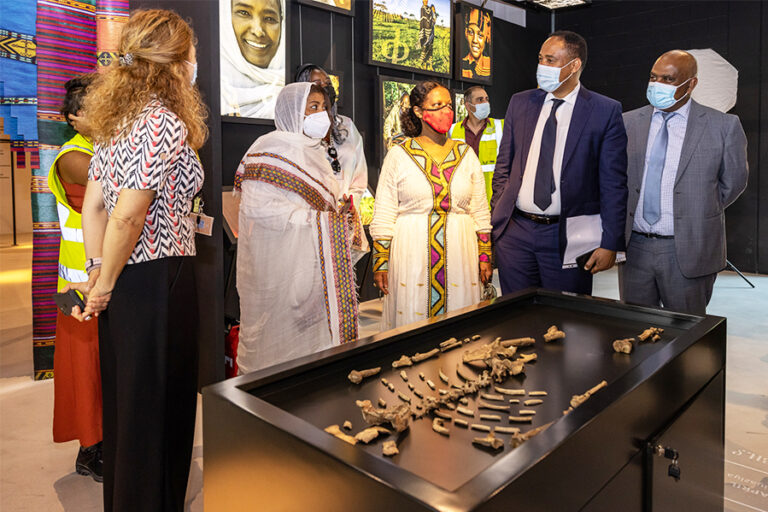  Ethiopian Minister of State oversees the arrival of ‘Lucy’ at the Ethiopia Pavilion at Expo 2020 Dubai
