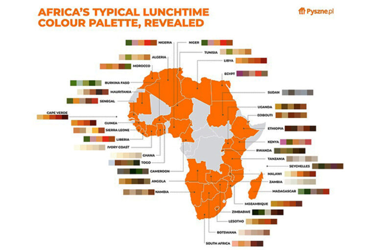 Map reveals the colour palettes of Africa’s favourite dishes