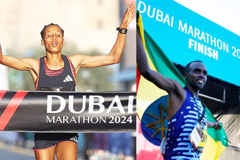 Tigist & Addisu led Ethiopian trio in Dubai Men’s and women’s Marathon 