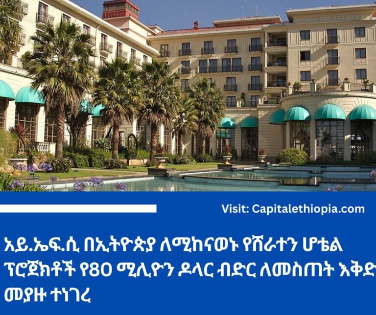 አይ.ኤፍ.ሲ በኢትዮጵያ ለሚከናወኑ የሸራተን ሆቴል ፕሮጀክቶች የ80 ሚሊዮን ዶላር ብድር ለመስጠት እቅድ መያዙ ተነገረ